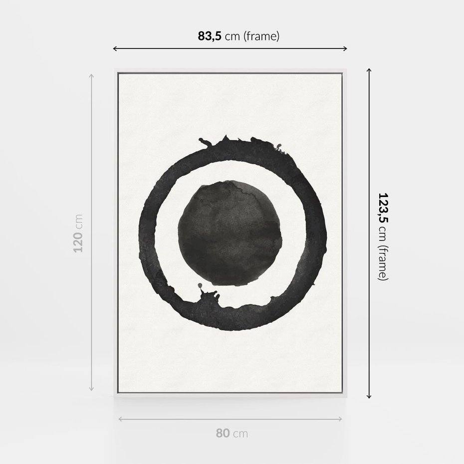 Obraz w ramie 80x120 - Harmonijne Emocje - abstrakcyjne plamy okręgi, akwarelowe - rama biała