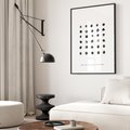 Plakat bez ramy 30x40 - Boho Sztuka Wolości - minimalistyczny plakat, czarne kropki na białymtle