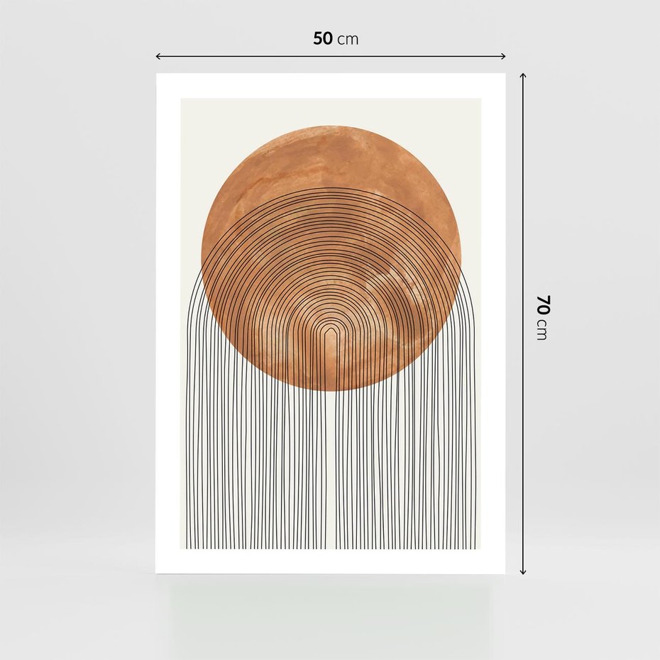 Plakat bez ramy 50x70 - Konturem Kształtowane - koło, boho styl