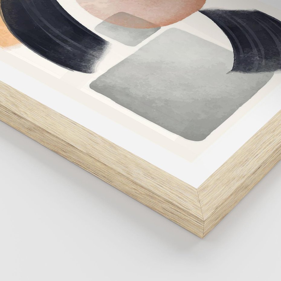 Plakat w ramie 50x70 - Graficzna Kreatywność - abstrakcyjna grafika, plamy - rama drewno