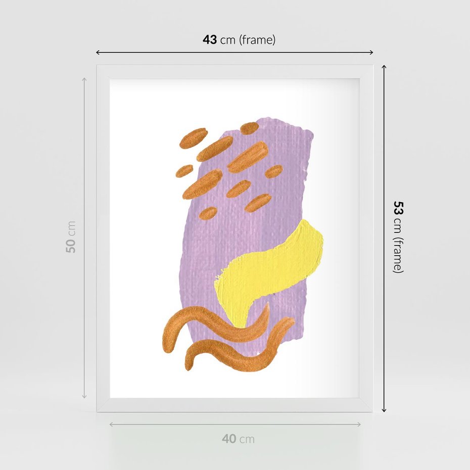 Plakat w ramie 40x50 - Kolorowe Pastelowe Spektrum - akwarela, minimalizm - rama biała