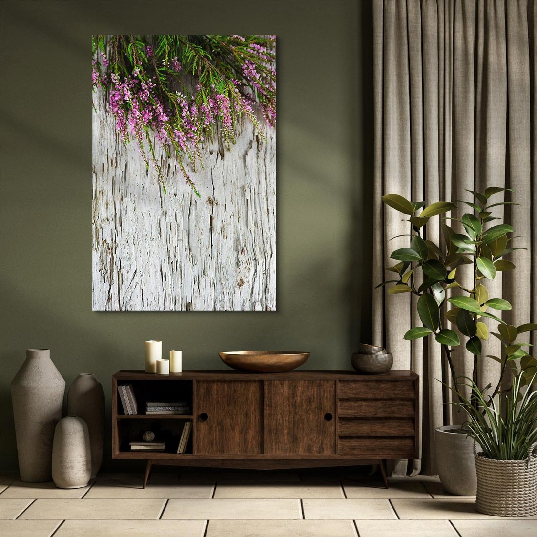 Obraz na płótnie 80x120 - Fioletowe Wrzosy - wrzosy, fiolet