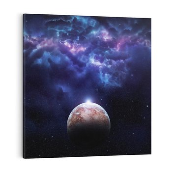 Obraz na płótnie 50x50 - Kosmos - Ziemia i Księżyc - kosmos, ziemia