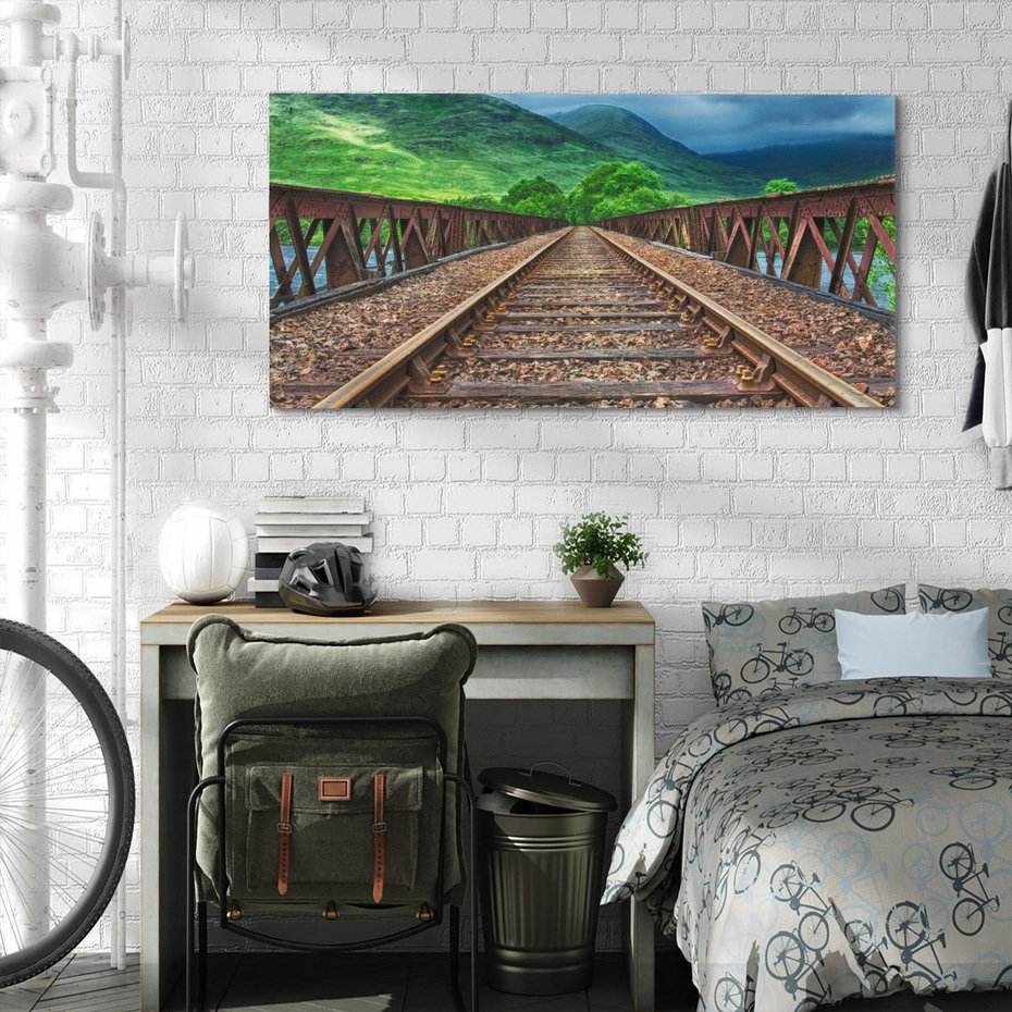 Obraz na płótnie 100x50 - Most Kolejowy - Tropy Podróży w Nocnej Ciszy - most, kolej