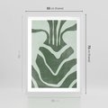 Plakat w ramie 50x70 - Zieleń Odpoczynku - zielony plakat, nieregularne splątane linie - rama biała