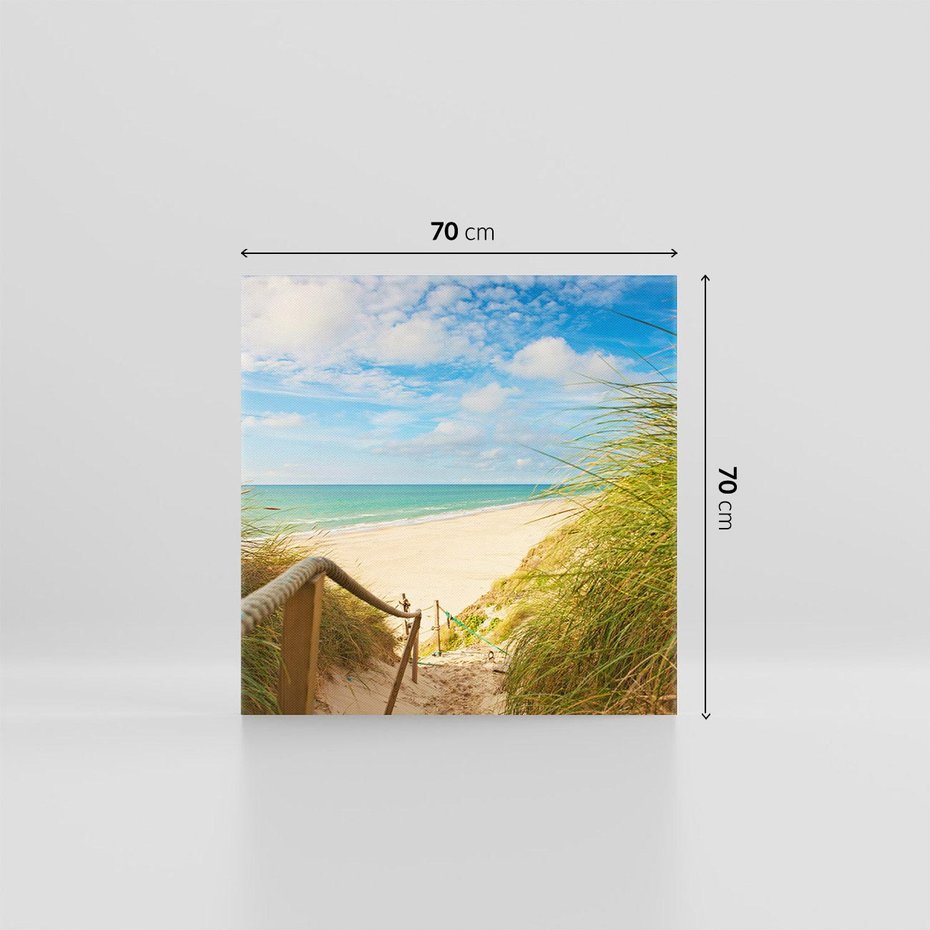 Obraz na płótnie 70x70 - Spokojna plaża nad Bałtykiem - plaża, Bałtyk