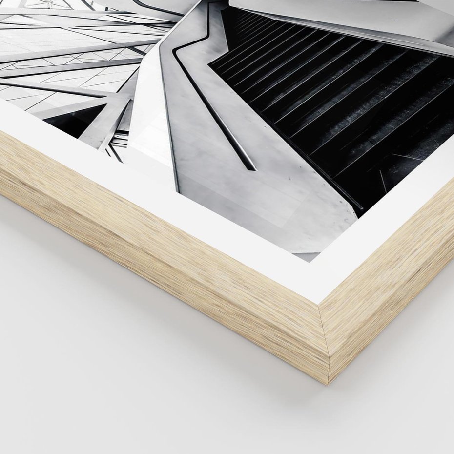 Plakat w ramie 40x50 - Współczesne Kształty - architektura, nowoczesne formy - rama drewno