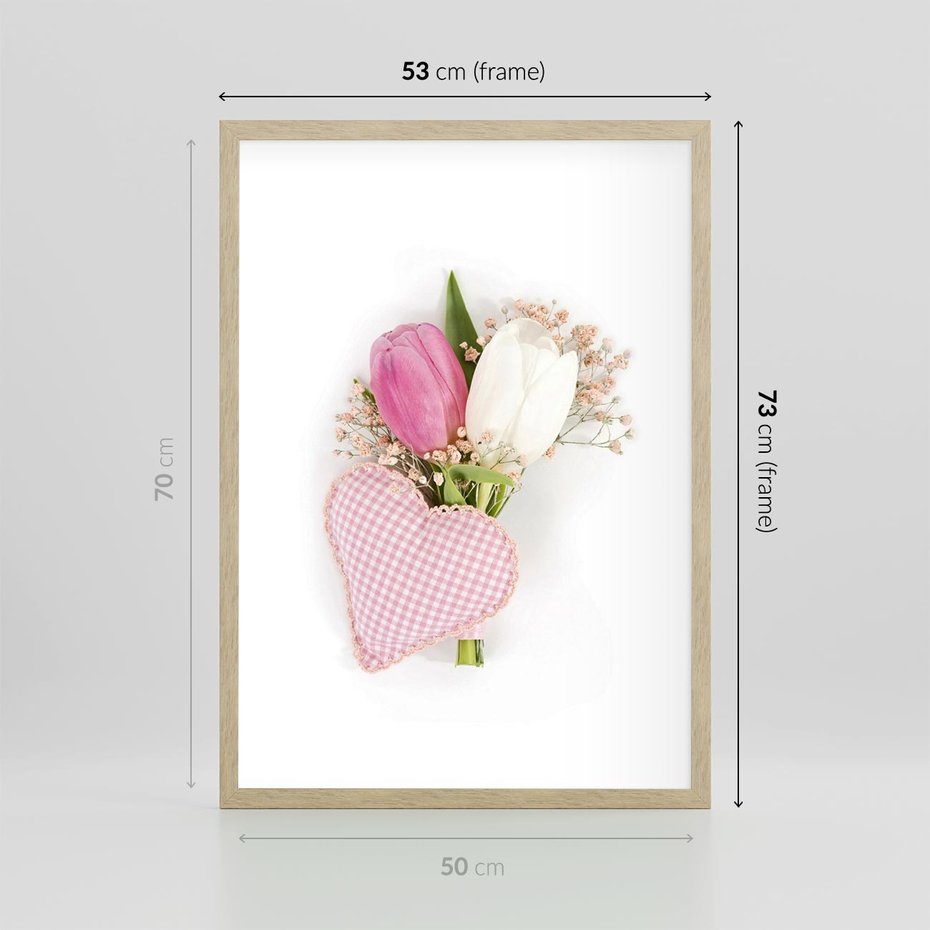 Plakat w ramie 50x70 - Kolorowa Harmonia - kwiaty, bukiet - rama drewno