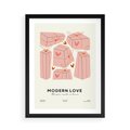 Plakat w ramie 50x70 - Nowoczesna Miłość - nowoczesna grafika, pastelowe kolory - rama czarna
