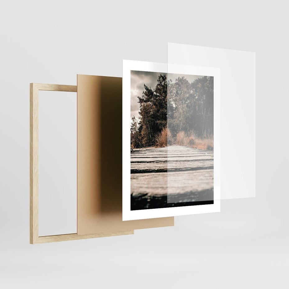 Plakat w ramie 40x50 - Fotografia w Ciepłych Barwach - odcienie brązu, fotografia - rama drewno