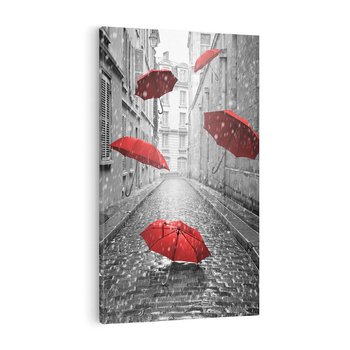 Obraz na płótnie 80x120 - Parasole w malowniczej uliczce - parasole, uliczka