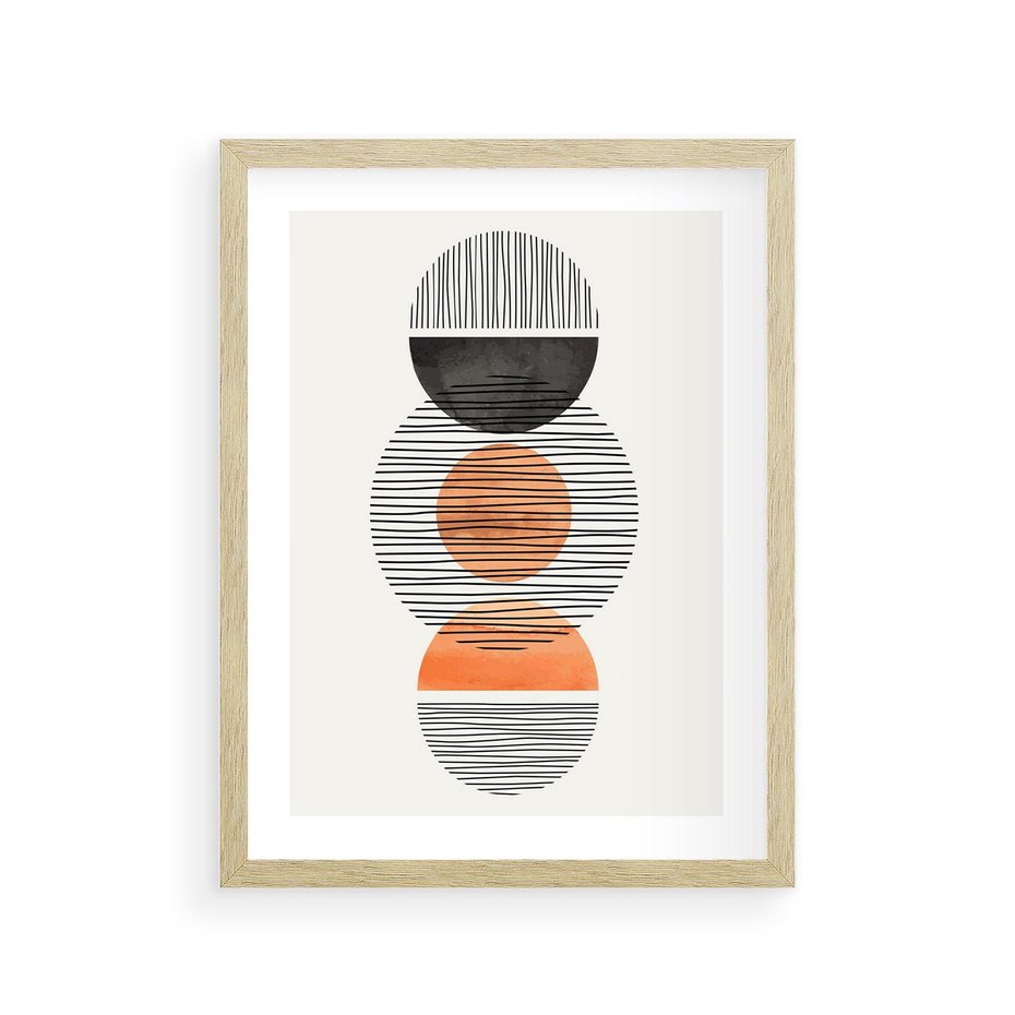 Plakat w ramie 30x40 - Geometryczna Abstrakcja - abstrakcja, nowoczesny obraz - rama drewno