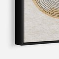 Obraz w ramie 70x100 - Zapisane w promieniach słońca - beżowe strukturalne tło, koła - rama czarna