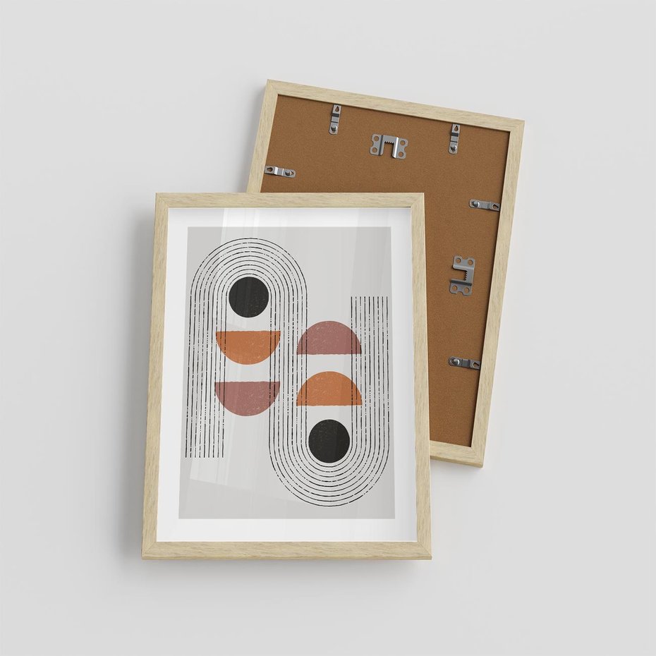 Plakat w ramie 30x40 - Nowoczesna Abstrakcja - geometria, grafika - rama drewno