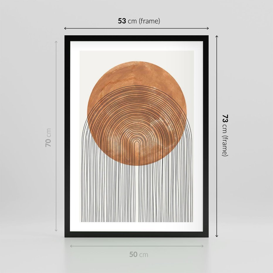 Plakat w ramie 50x70 - Złote Akcenty - nowoczesna sztuka, modern - rama czarna