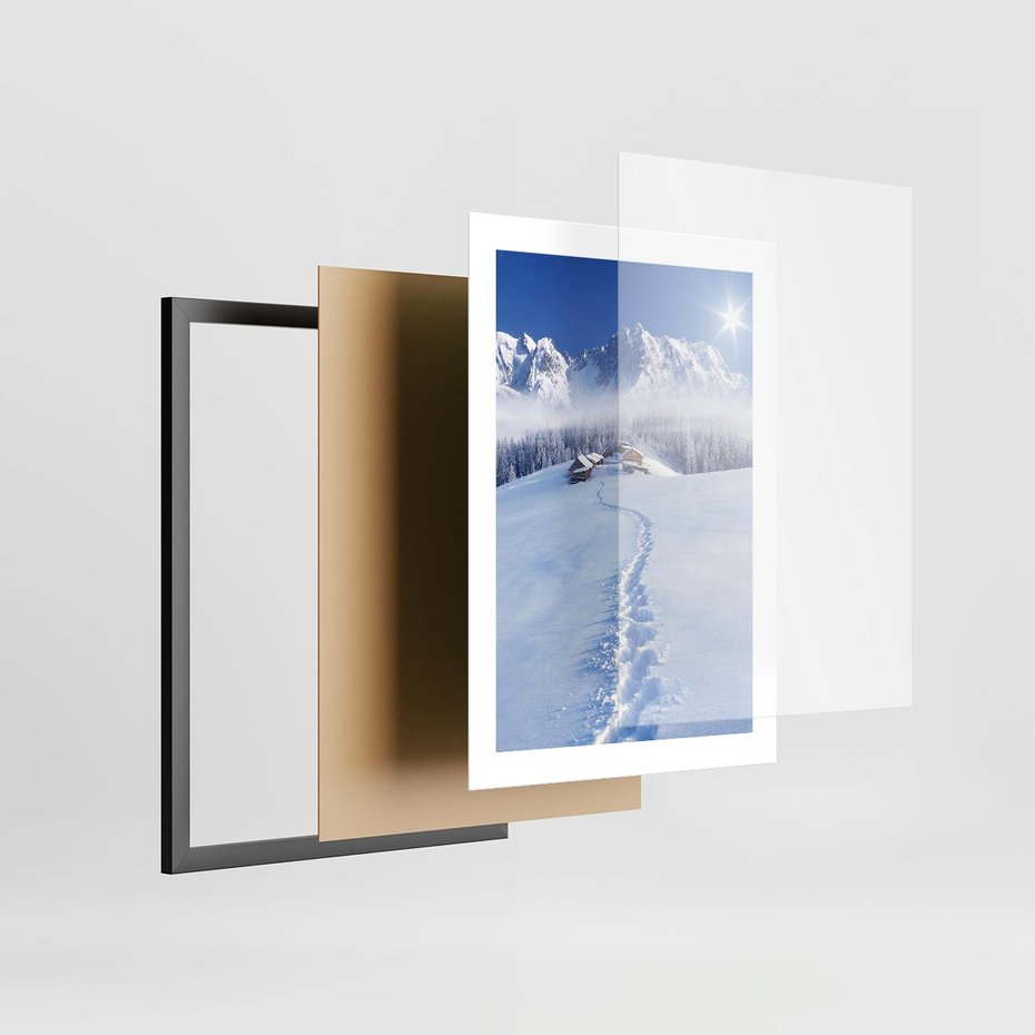 Plakat w ramie 30x40 - Magia zimowych gór - zima, góry - rama czarna