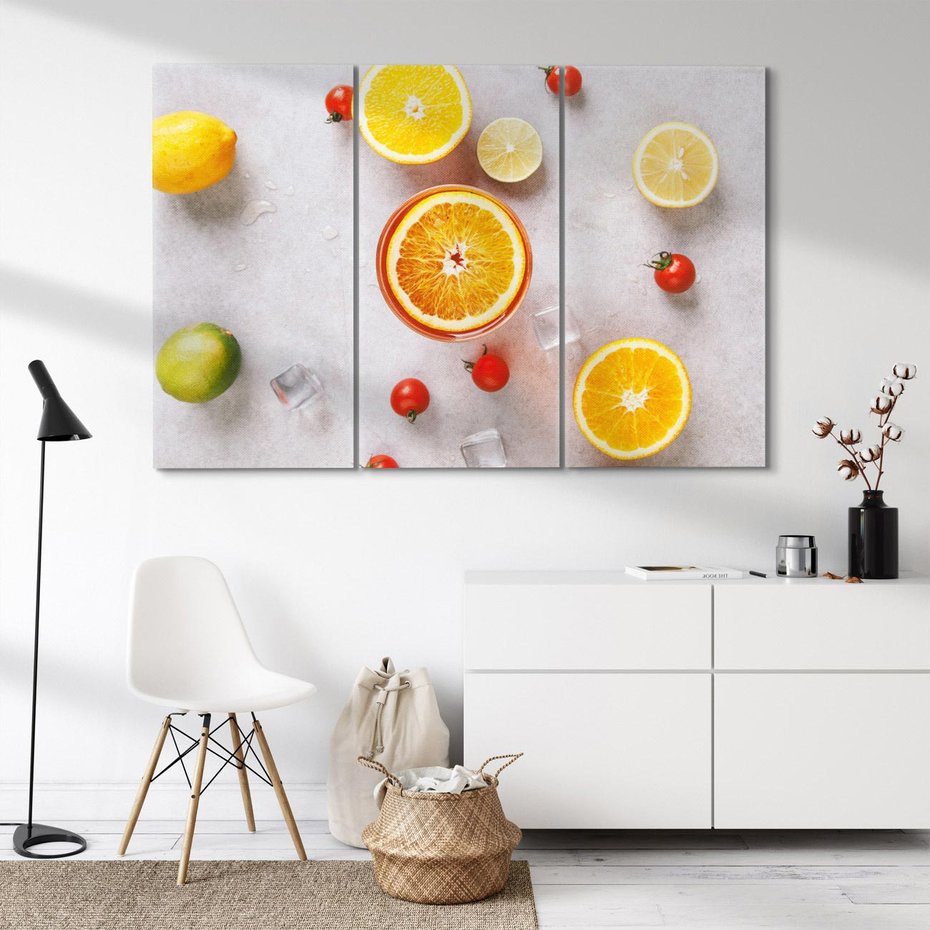 Obraz na płótnie 120x80 - Cytryny Pomarańczowy Zestaw - cytryny, pomarańcze