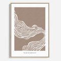 Obraz w ramie 80x120 - Harmonijne Granice - sztuka minimalizmu, biała rycina - rama drewno