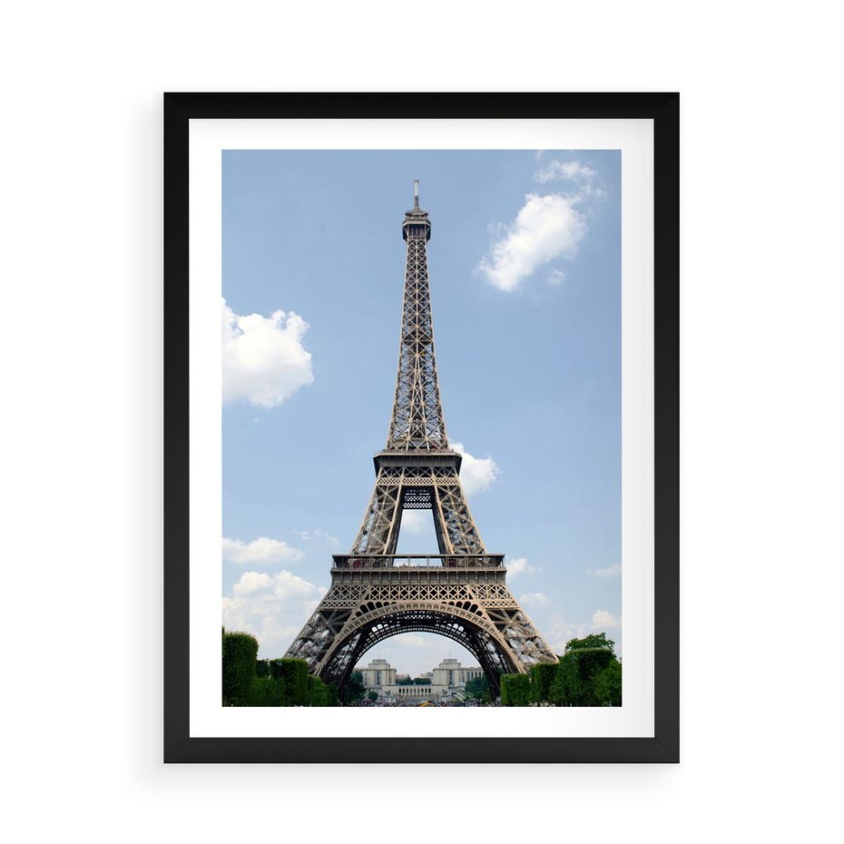 Plakat w ramie 50x70 - Paryż z wieżą Eiffla - Eiffla, Paryż - rama czarna
