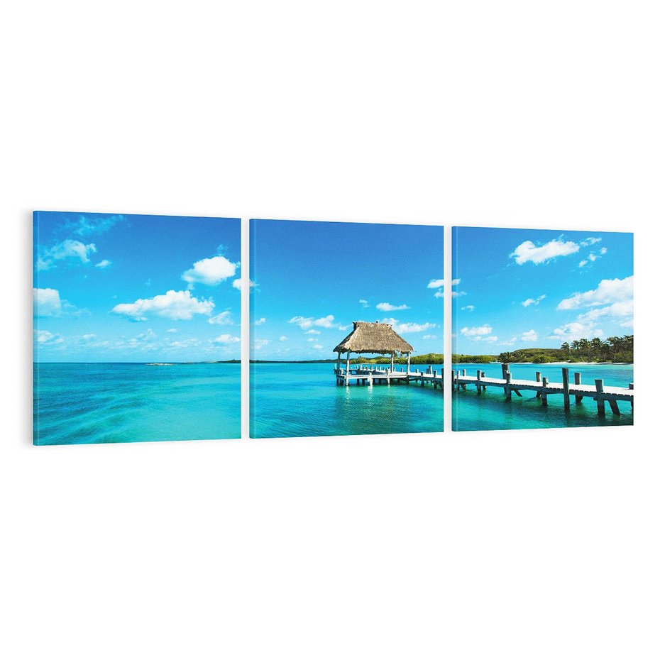 Obraz na płótnie 120x40 - Lazur na Plaży - plaża, lazur