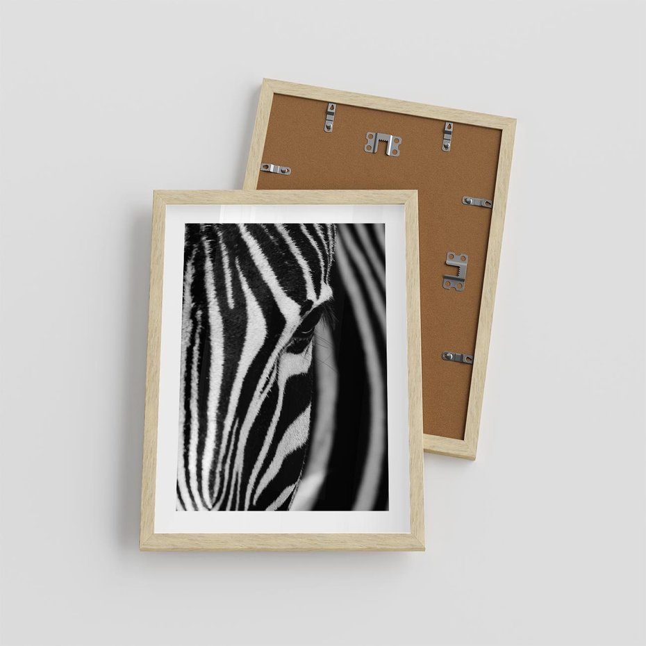 Plakat w ramie 30x40 - Pasy Zebr - zebra, paski - rama drewno