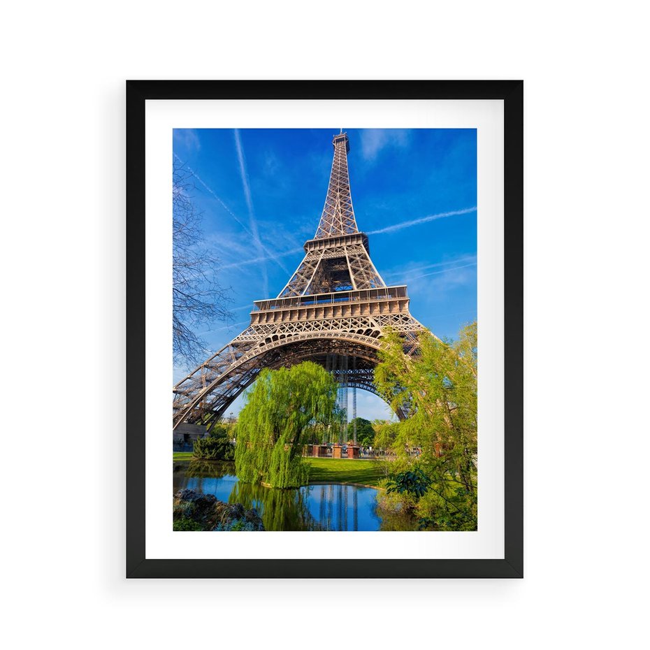 Plakat w ramie 40x50 - Wieża Eiffla w Paryżu - Eiffla, Paryż - rama czarna