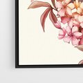 Obraz w ramie 70x100 - Kwiatowe Zanurzenie - japońska sztuka, ptak - rama czarna