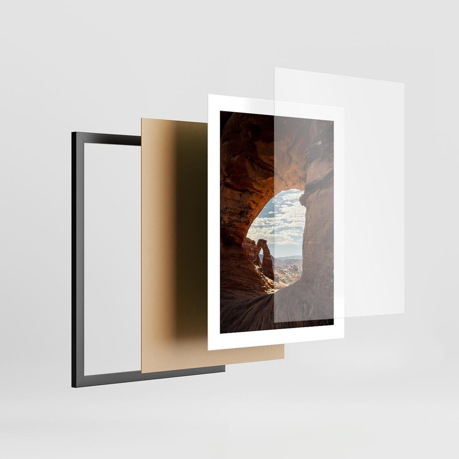 Plakat w ramie 30x40 - Magia pustynnego kanionu - pustynia, kanion - rama czarna
