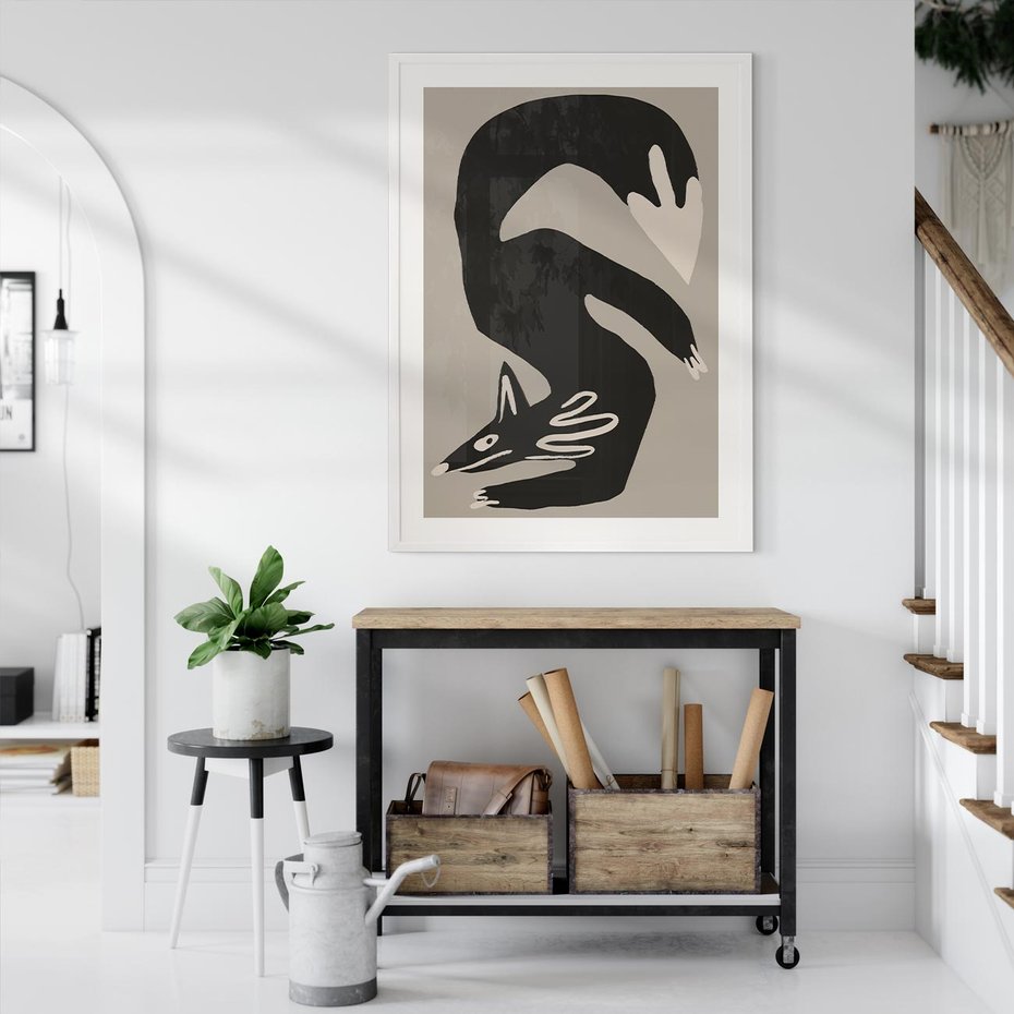 Plakat bez ramy 21x30 - Ekspresja Skandynawskiego Światła - skandynawska sztuka, lis