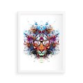 Plakat w ramie 30x40 - Tygrys w graficznej oprawie - tygrys, grafika - rama biała