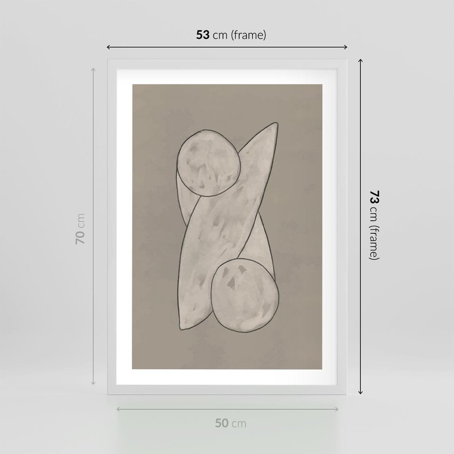 Plakat w ramie 50x70 - Zaklęte Anomalie - nowoczesna geometryczna sztuka, loftowe wnętrze - rama biała