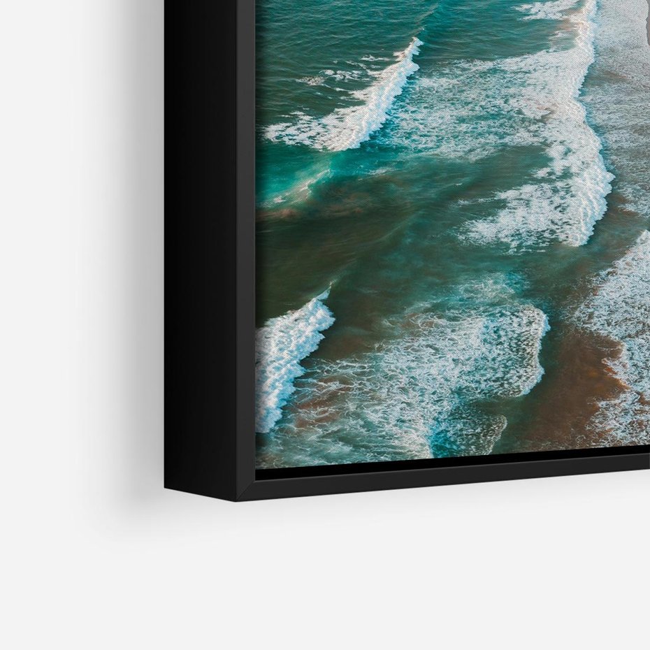 Obraz w ramie 50x50 - Z Lotu Ptaka - fotografia, plaża - rama czarna