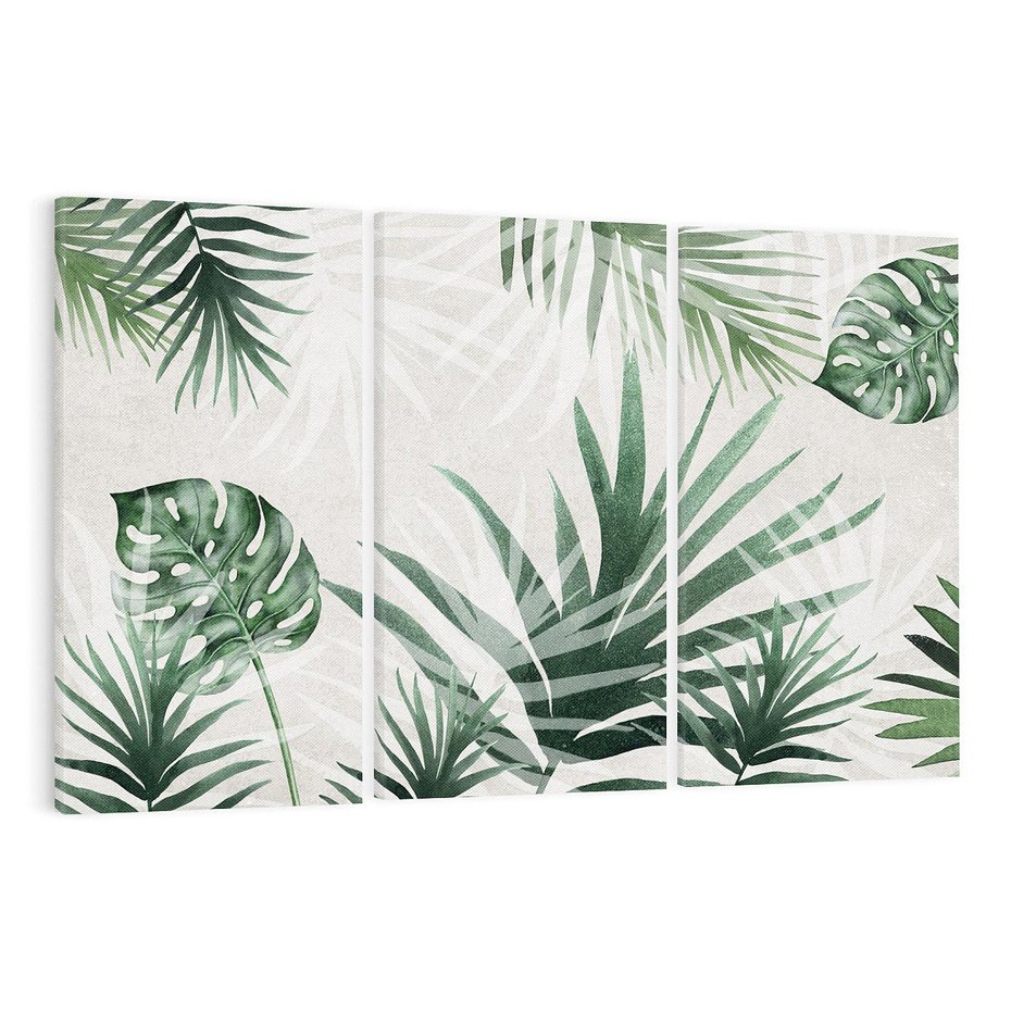 Obraz na płótnie 120x80 - Tropikalne Akwarele - tropikalne liście, akwarela