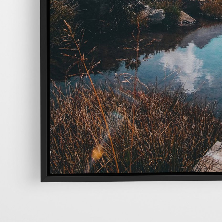 Obraz w ramie 70x100 - Inspirujący Pejzaż - ścieżka, górska - rama czarna