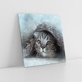Obraz na płótnie 30x30 - Kot w abstrakcyjnym otoczeniu - kot, sztuka
