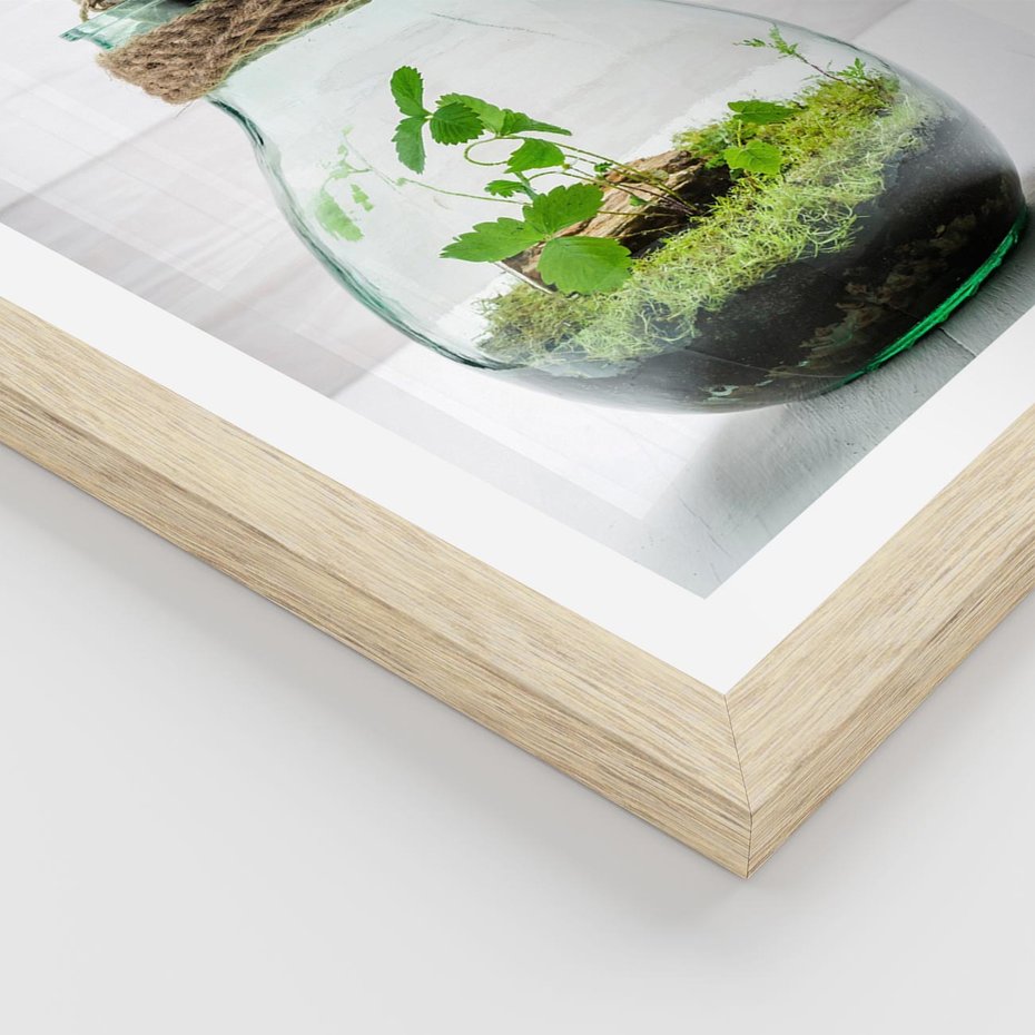 Plakat w ramie 30x40 - Żywioł Natury - liście, zieleń - rama drewno