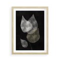 Plakat w ramie 50x70 - Mroczne Złudzenia - abstrakcyjne liście, mroczna atmosfera - rama drewno