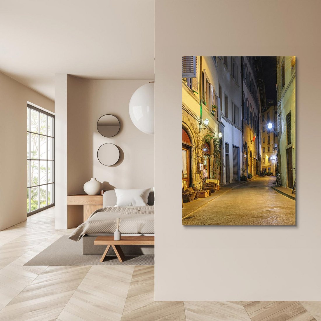 Obraz na płótnie 50x70 - Toskańska uliczka: włoski urok - Włochy, Toskania