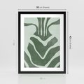 Plakat w ramie 30x40 - Zieleń Odpoczynku - zielony plakat, nieregularne splątane linie - rama czarna