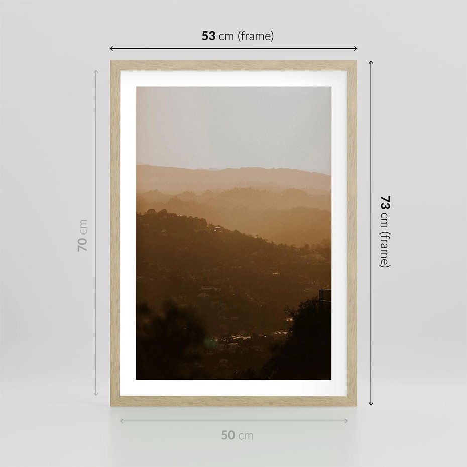 Plakat w ramie 50x70 - Odejście Słońca - pejzaż, zachód - rama drewno