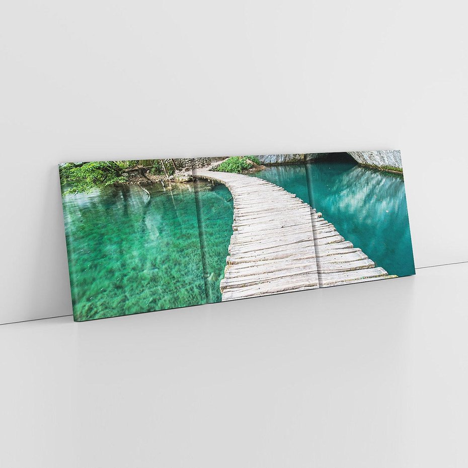 Obraz na płótnie 120x40 - Most nad skalistymi wodami - most, woda