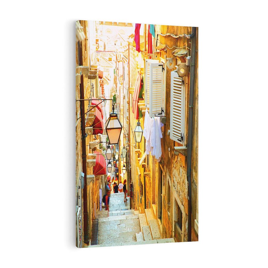 Obraz na płótnie 50x70 - Odkryj tajemnice miasta - uliczka, perspektywa