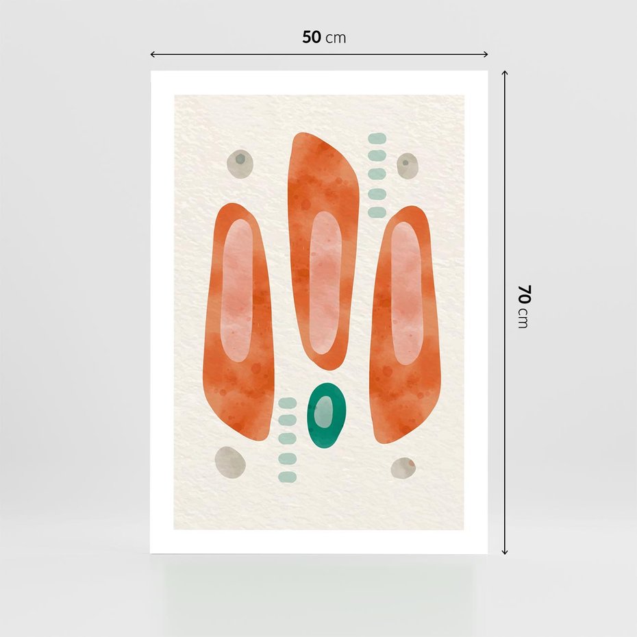 Plakat bez ramy 50x70 - Księga Barw - abstrakcyjne formy, dominujący kolor pomarańczowy