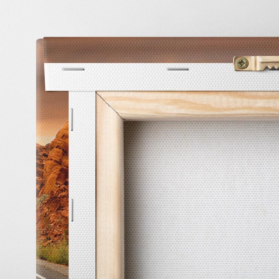 Obraz na płótnie 100x50 - Górska droga między skałami - droga, góry