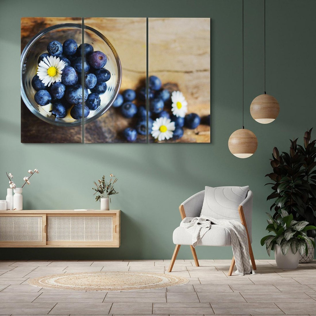 Obraz na płótnie 120x80 - Borówki - Owocowe Ukojenie - borówki, owoce