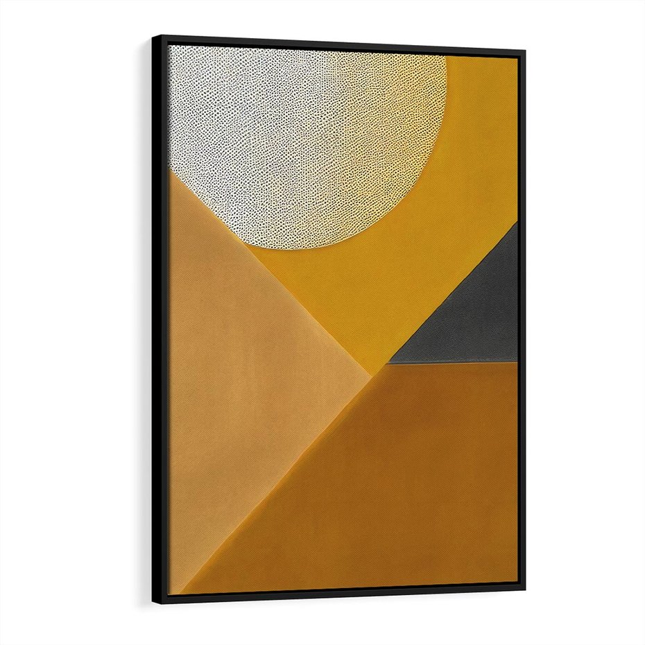 Obraz w ramie 50x70 - Harmonia migoczących ognisk - intensywne ciepłe kolory, słoneczny żółty - rama czarna