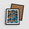 Plakat w ramie 40x50 - Trójwymiarowa Gra - geometryczna, 3D - rama czarna