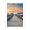 Plakat bez ramy 40x50 - Sielanka nad brzegiem - plaża, pomost