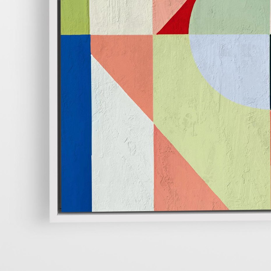 Obraz w ramie 80x80 - Księga Kolorowych Wizji - różne geometryczne formy, koła - rama biała