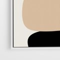 Obraz w ramie 50x50 - Zgeometryzowane Kształty - modernistyczny plakat, obłe kształty - rama biała